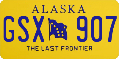 AK license plate GSX907