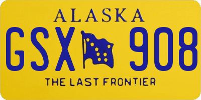 AK license plate GSX908