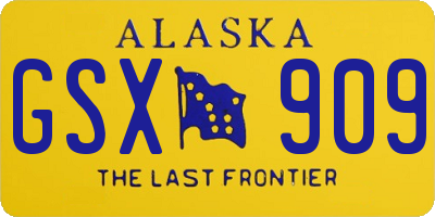 AK license plate GSX909