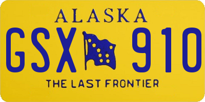 AK license plate GSX910