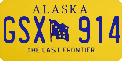 AK license plate GSX914