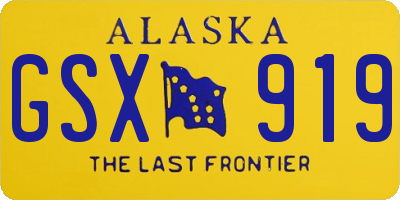 AK license plate GSX919