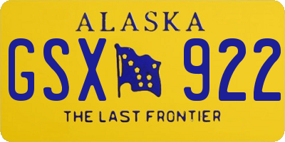 AK license plate GSX922