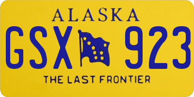 AK license plate GSX923