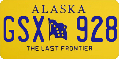 AK license plate GSX928