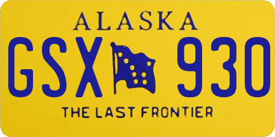 AK license plate GSX930