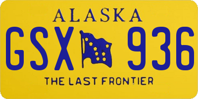 AK license plate GSX936