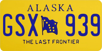 AK license plate GSX939