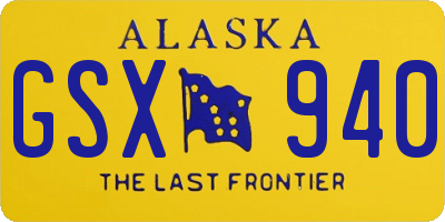 AK license plate GSX940