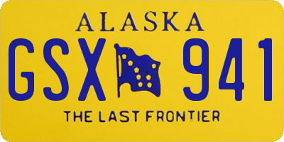 AK license plate GSX941