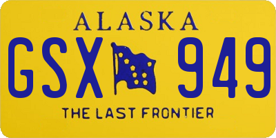 AK license plate GSX949