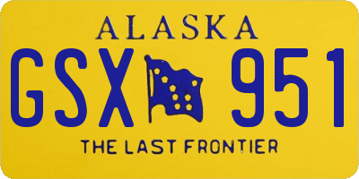 AK license plate GSX951