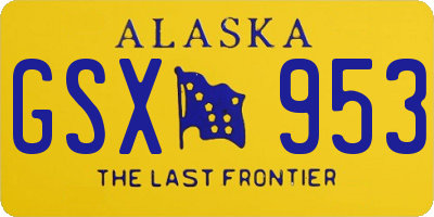 AK license plate GSX953