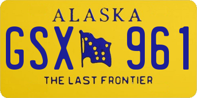 AK license plate GSX961