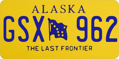 AK license plate GSX962