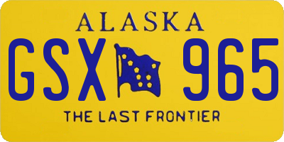 AK license plate GSX965