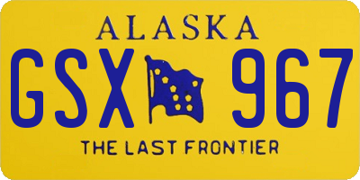 AK license plate GSX967
