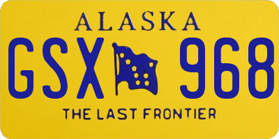 AK license plate GSX968