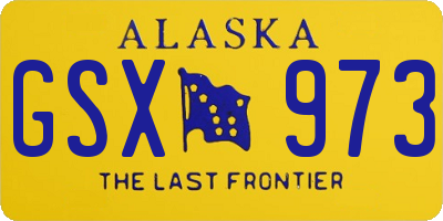 AK license plate GSX973