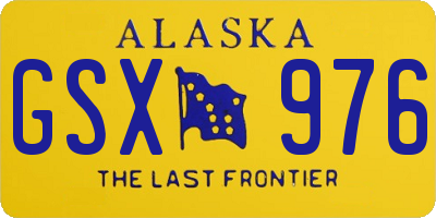 AK license plate GSX976