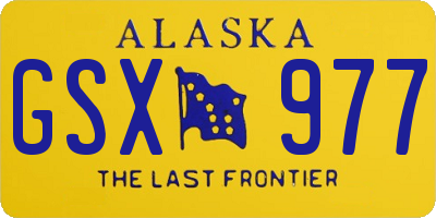 AK license plate GSX977