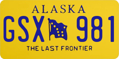 AK license plate GSX981