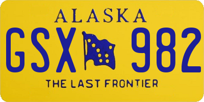 AK license plate GSX982