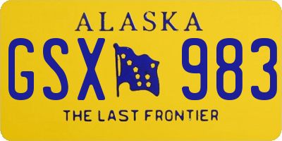 AK license plate GSX983