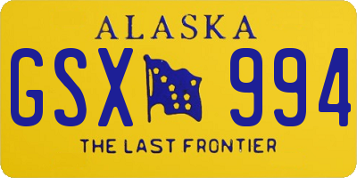 AK license plate GSX994