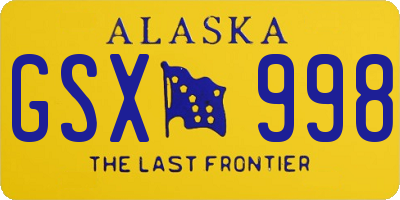 AK license plate GSX998