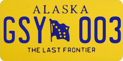 AK license plate GSY003