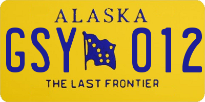AK license plate GSY012