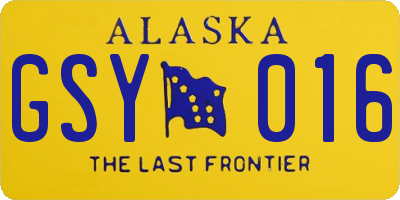 AK license plate GSY016