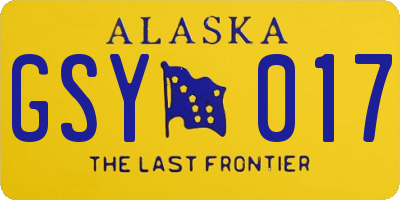 AK license plate GSY017