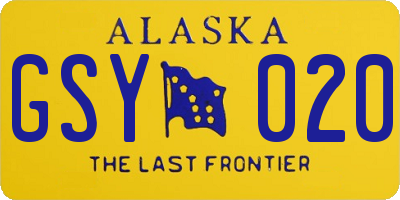 AK license plate GSY020