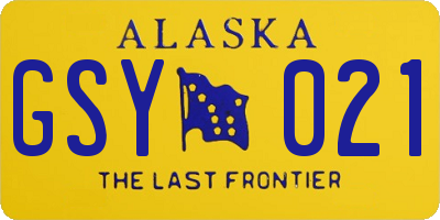AK license plate GSY021