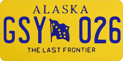 AK license plate GSY026
