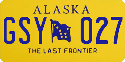 AK license plate GSY027