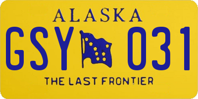 AK license plate GSY031