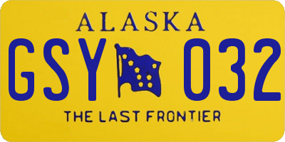 AK license plate GSY032