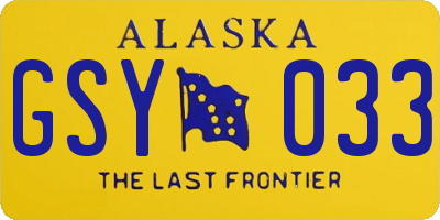 AK license plate GSY033