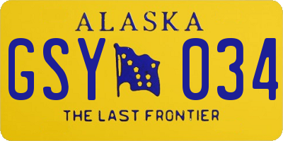 AK license plate GSY034
