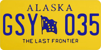 AK license plate GSY035