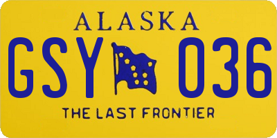 AK license plate GSY036