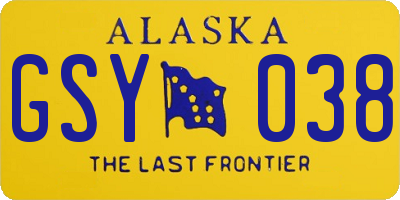 AK license plate GSY038