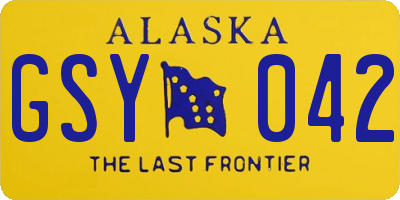 AK license plate GSY042