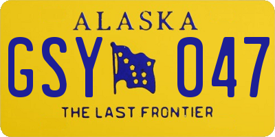 AK license plate GSY047