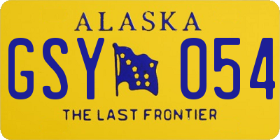 AK license plate GSY054