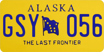 AK license plate GSY056