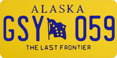 AK license plate GSY059